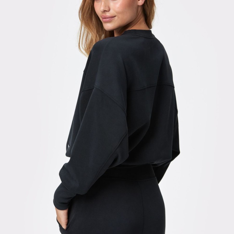 Hoodies & Lange Shirts STRONGER | Line Relaxed Sweatshirt Black