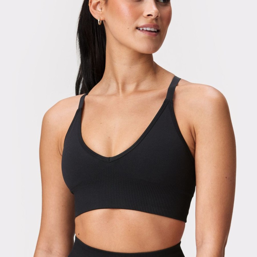 Sport-Bh STRONGER | Seamless V-Neck BH Black