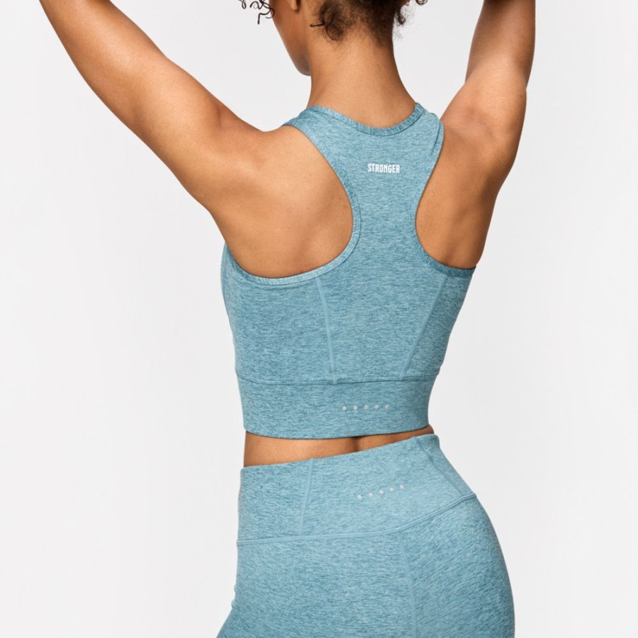 Crop-Tops STRONGER | Signature Crop Top Aqua Melange