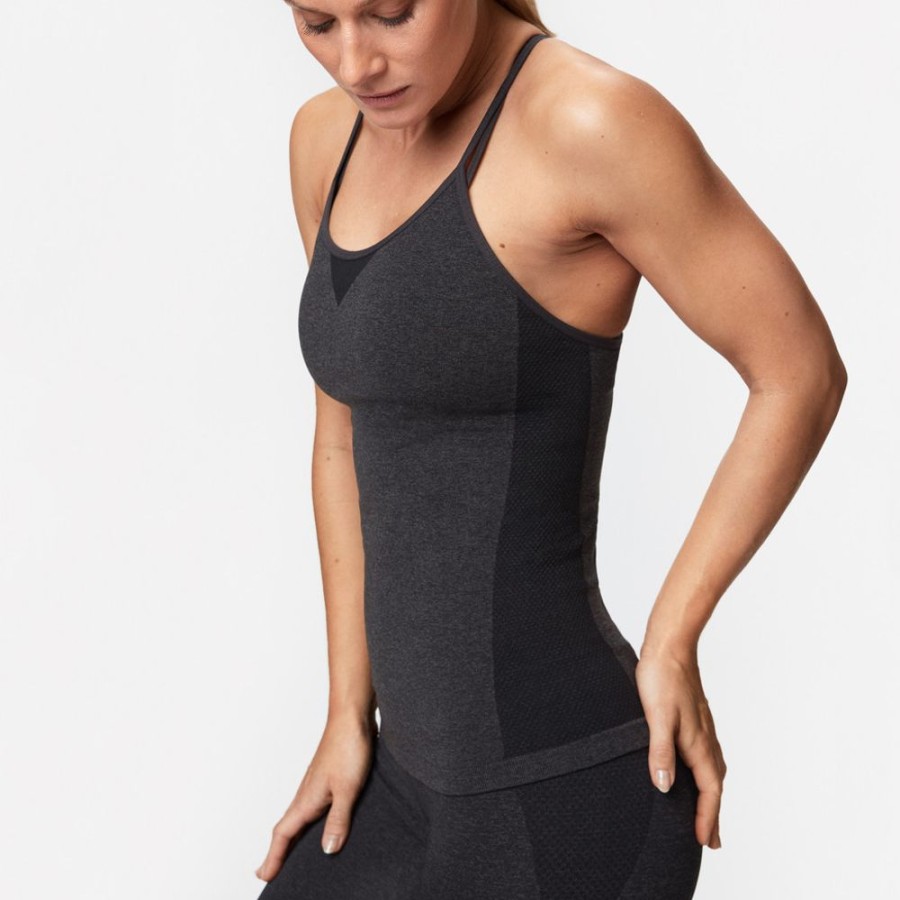 Tops STRONGER | Charge Seamless Singlet Anthracite Melange