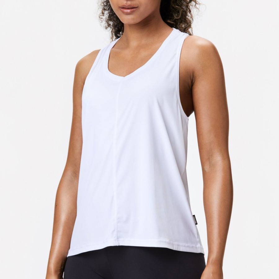 Tops STRONGER | Rib Racerback Singlet White