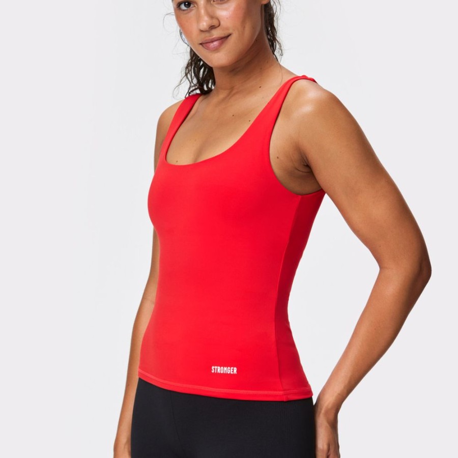 Tops STRONGER | Squared Tank Top Flame Scarlet