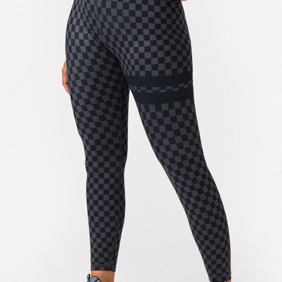 Leggings STRONGER | Checkered Leggings Chess Grey