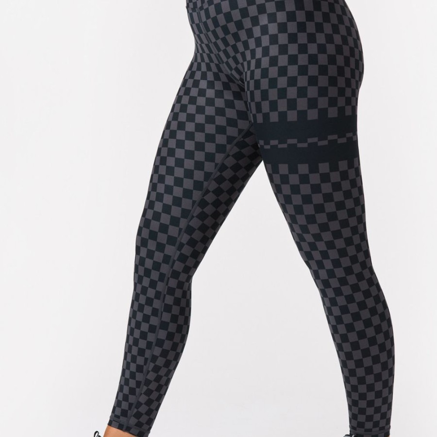 Leggings STRONGER | Checkered Leggings Chess Grey