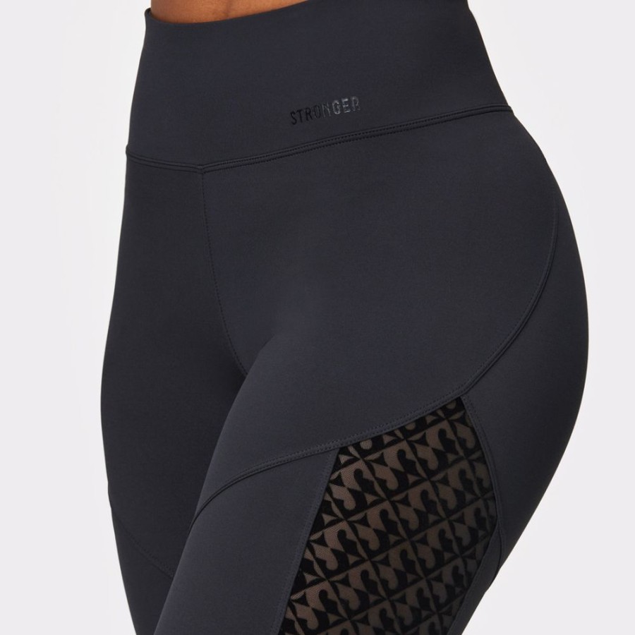 Leggings STRONGER | Guardian Emblem Mesh Leggings Black Emblem