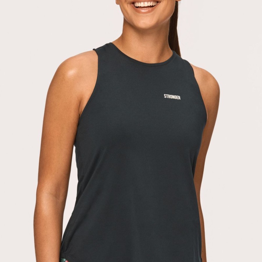 Tops STRONGER | Airy Racerback Tank Black