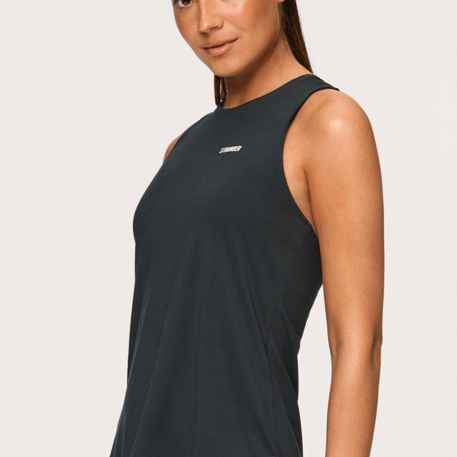 Tops STRONGER | Airy Racerback Tank Black