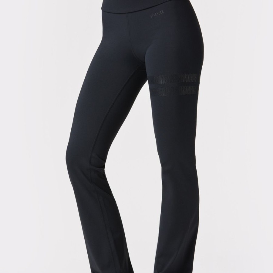 Leggings STRONGER | Fold over Flared Leggings Black