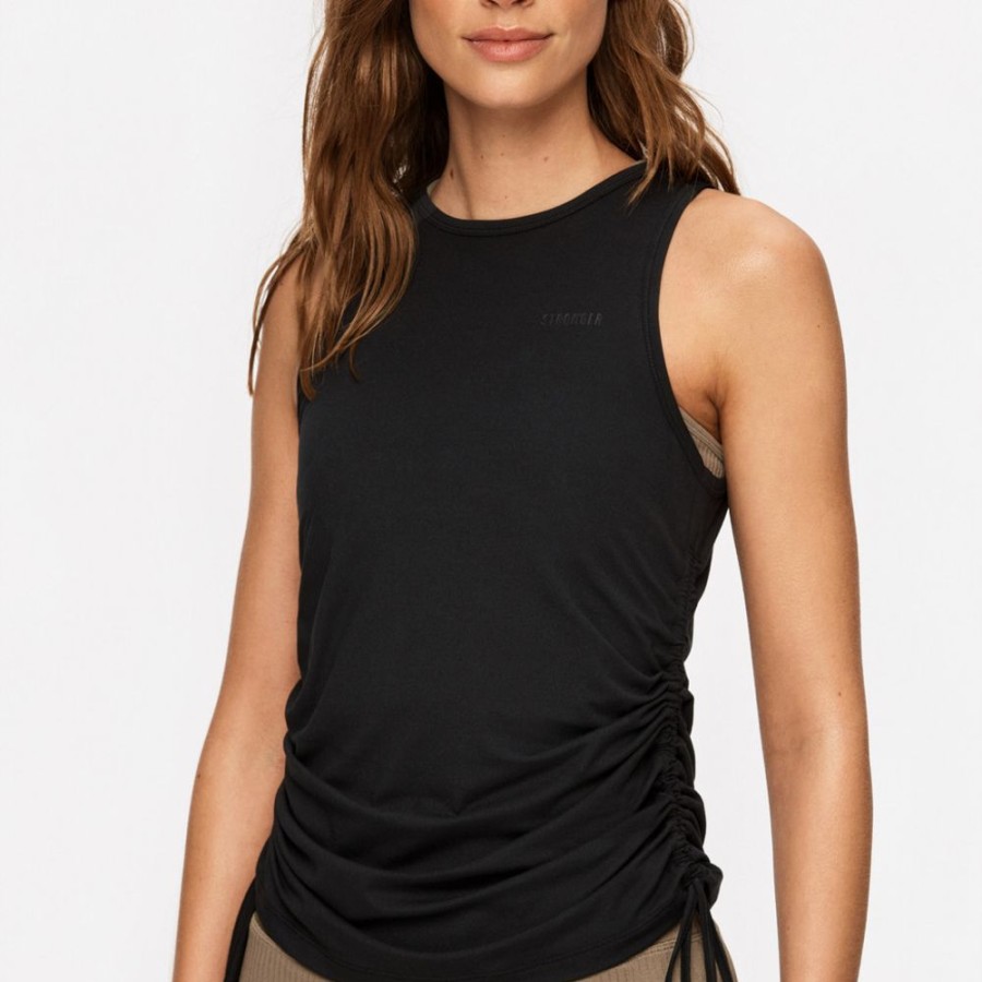 Tops STRONGER | Tie Tank Top Black