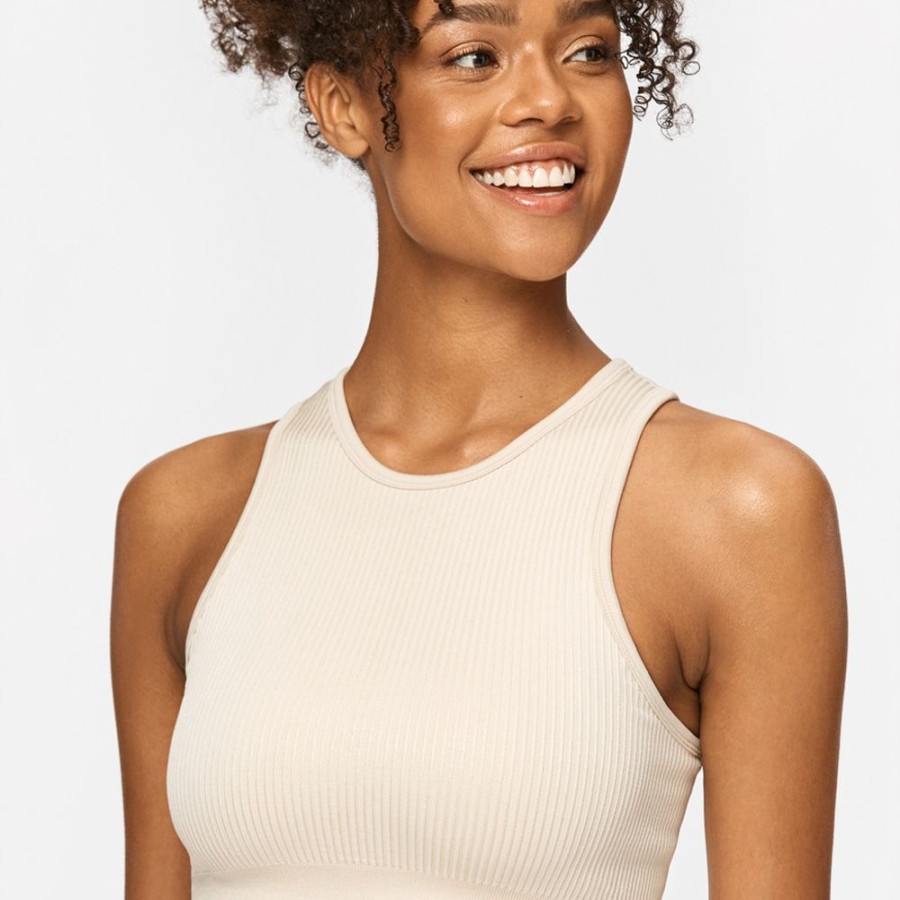 Crop-Tops STRONGER | Rib Seamless Crop Top Rainy Day