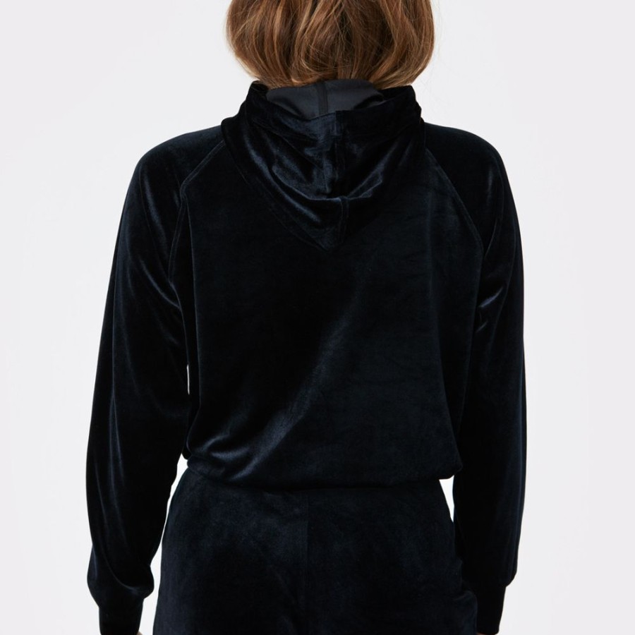 Hoodies & Lange Shirts STRONGER | Velvet Zip Hoodie Black