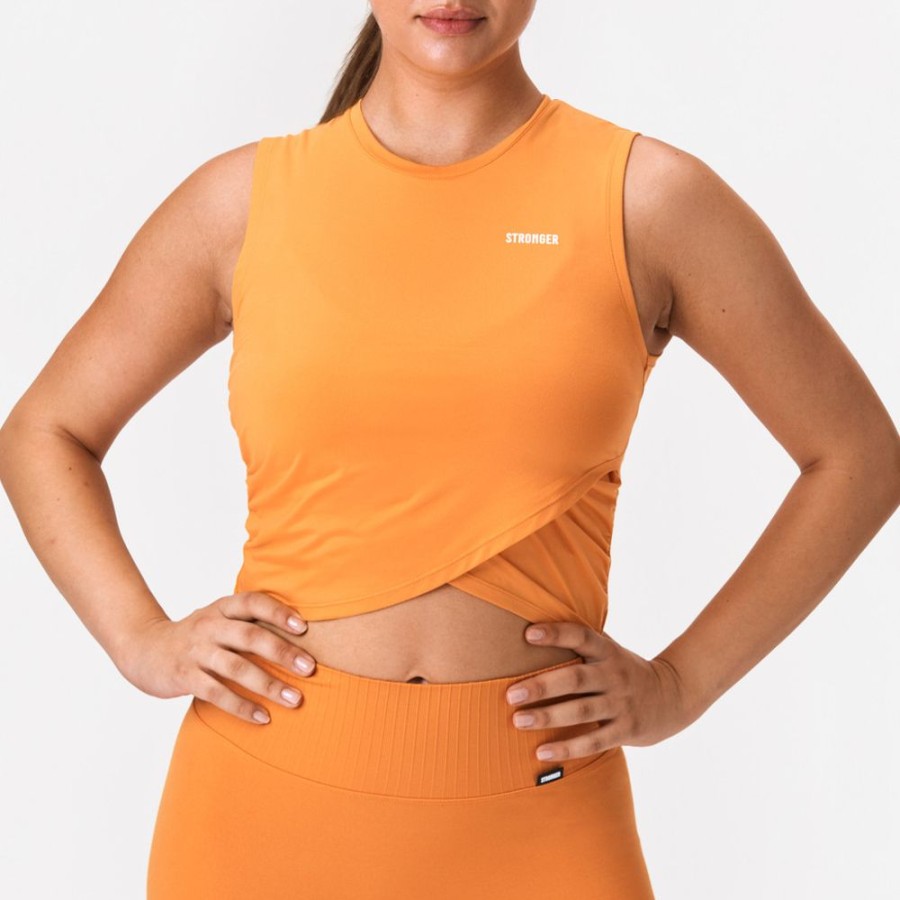 Tops STRONGER | Indie Wrap Top Apricot