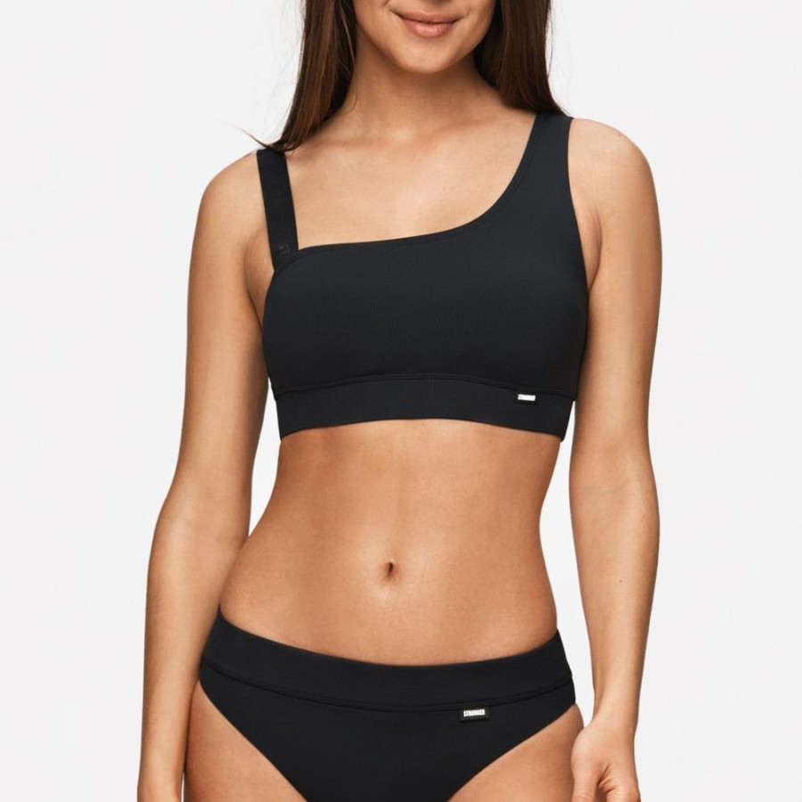 Bikini & Badeanzuge STRONGER | Bondi Bikini-Hose Black Ribbed