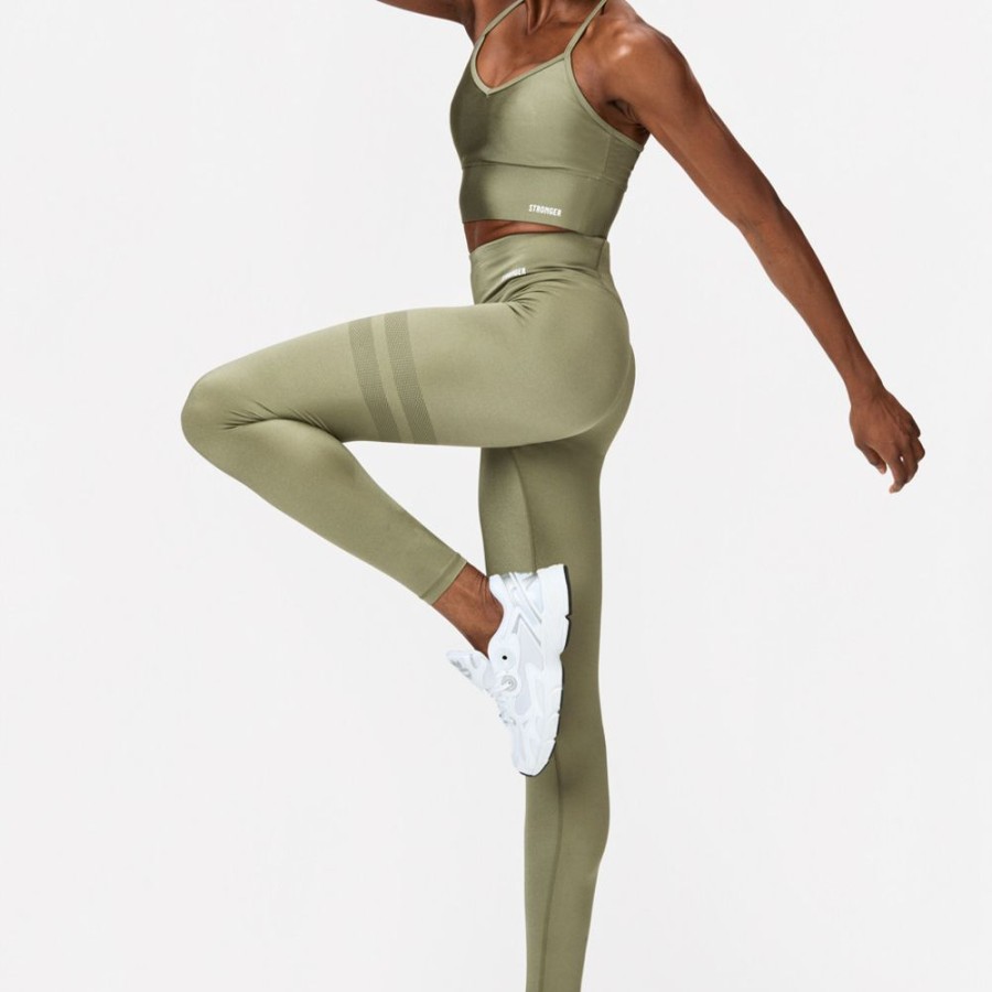 Leggings STRONGER | Glossy Leggings Oil Green